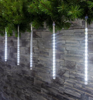 MAGICHOME CHRISTMAS ICICLE LED-Kette, kaltwei, 240 LEDs, 8 Eiszapfen