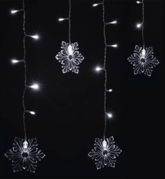 LED-Weihnachtsvorhang - FLAKES, 135x50 cm, 60 LED, auen, kaltwei